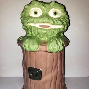 Vintage 1980 Oscar The Grouch Cookie Jar Sesame Street 12"